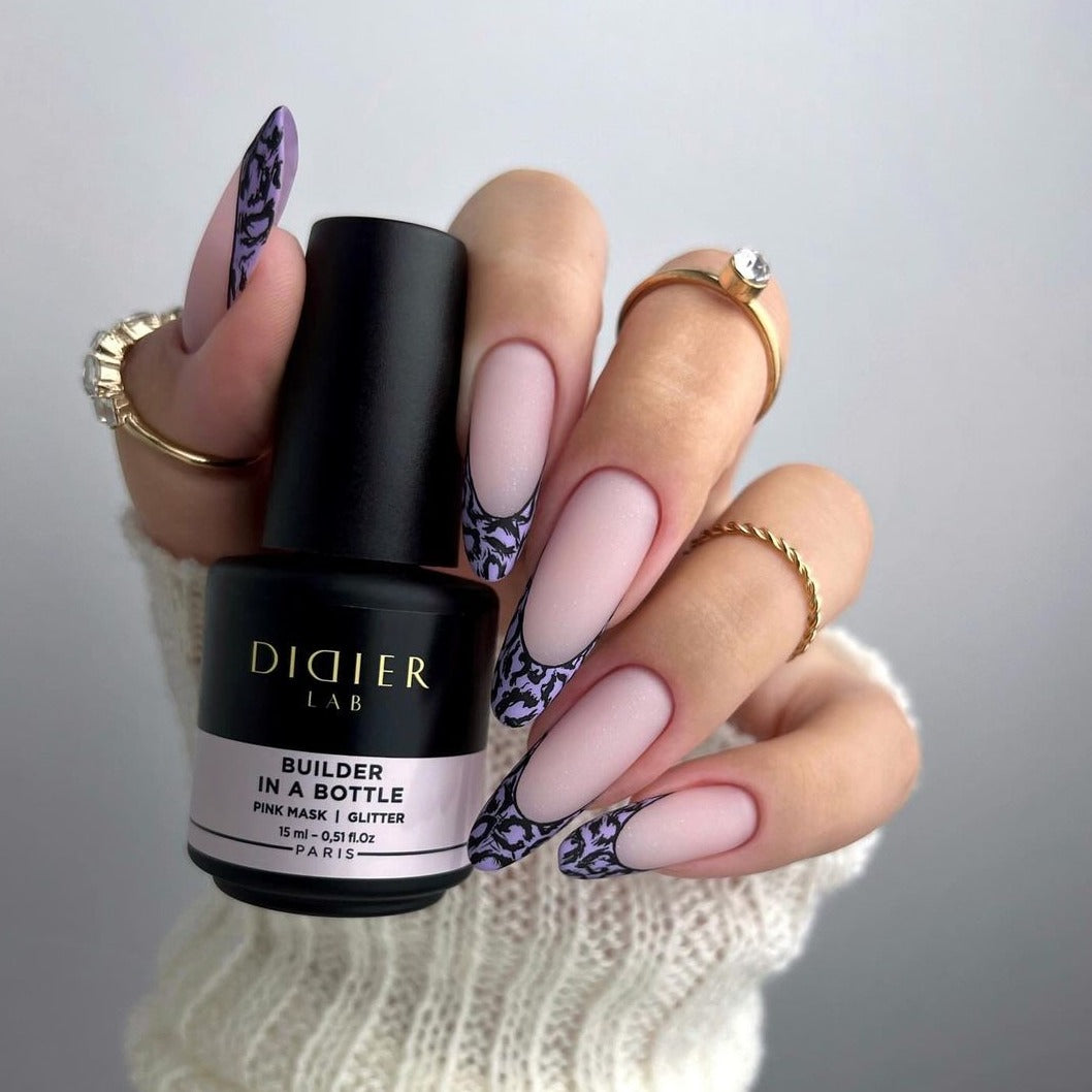 Builder Gel in boccetta, Pink Mask Glitter, Didier Lab, 15ml