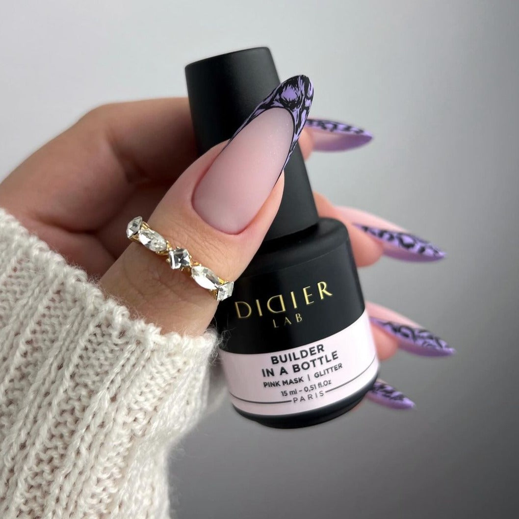 Builder Gel in boccetta, Pink Mask Glitter, Didier Lab, 15ml