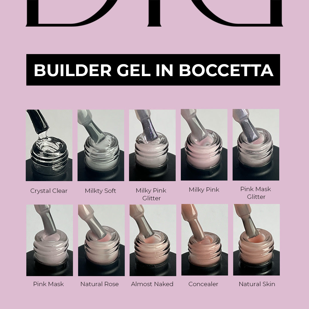 Builder Gel in boccetta, Pink Mask Glitter, Didier Lab, 15ml