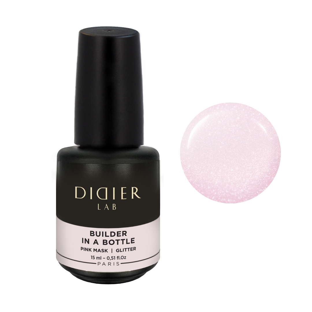 Builder Gel in boccetta, Pink Mask Glitter, Didier Lab, 15ml
