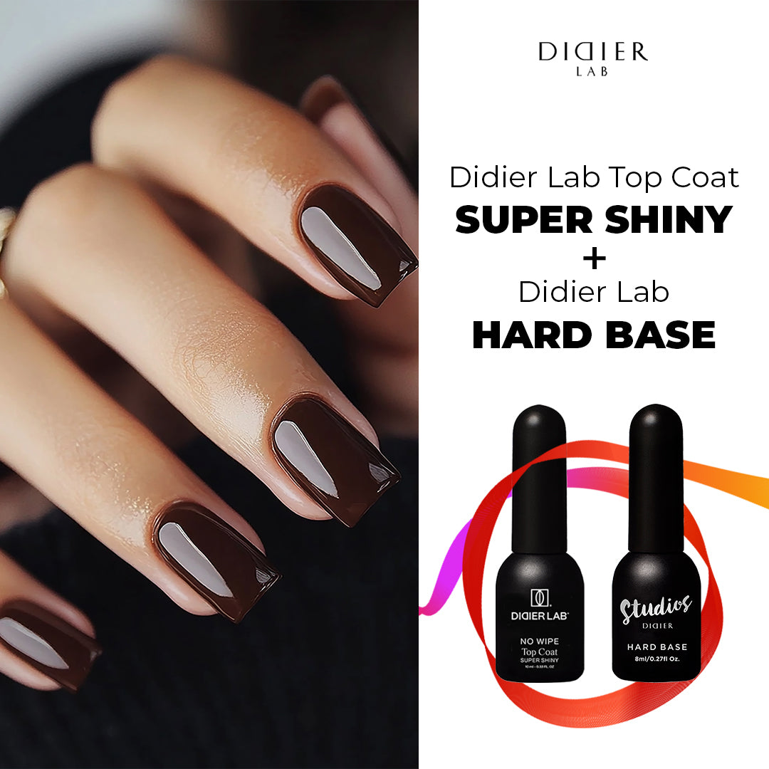 Set HEMA & TPO free: Hard base + Top coat Super Shiny clean formula