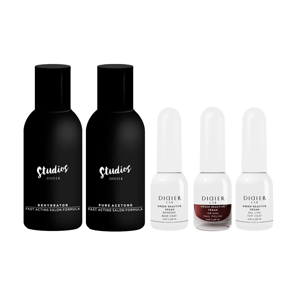 Set per manicure, senza HEMA & Vegan, colore Red wine