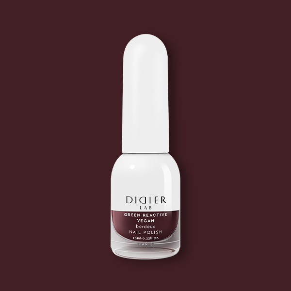 Smalto per unghie, HEMA & TPO free, Green reactive, Vegan, bordeux, Didier Lab, 10ml