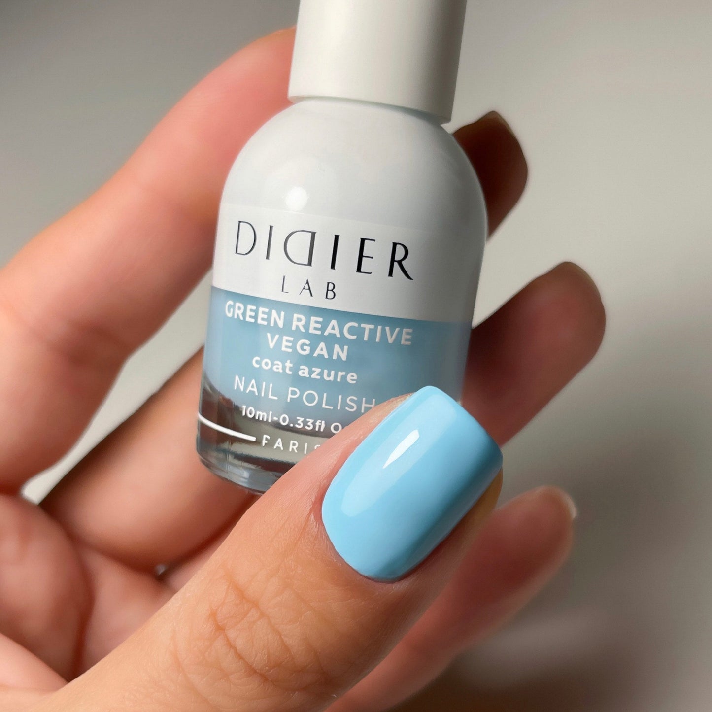 Smalto per unghie, Green reactive, Vegan, coat azure, Didier Lab, 10ml