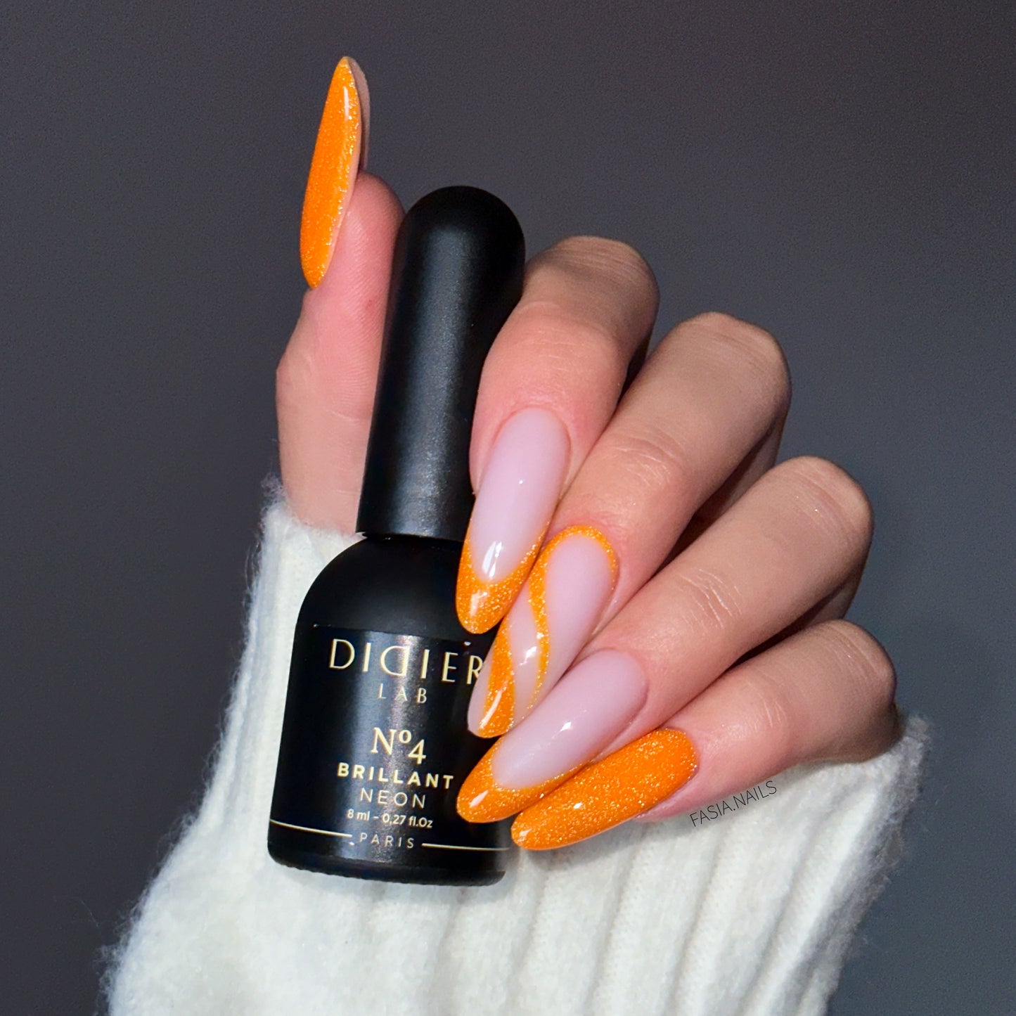 Smalto semipermanente, HEMA &TPO free, Brillant NEON, No4, Didier Lab, 8ml