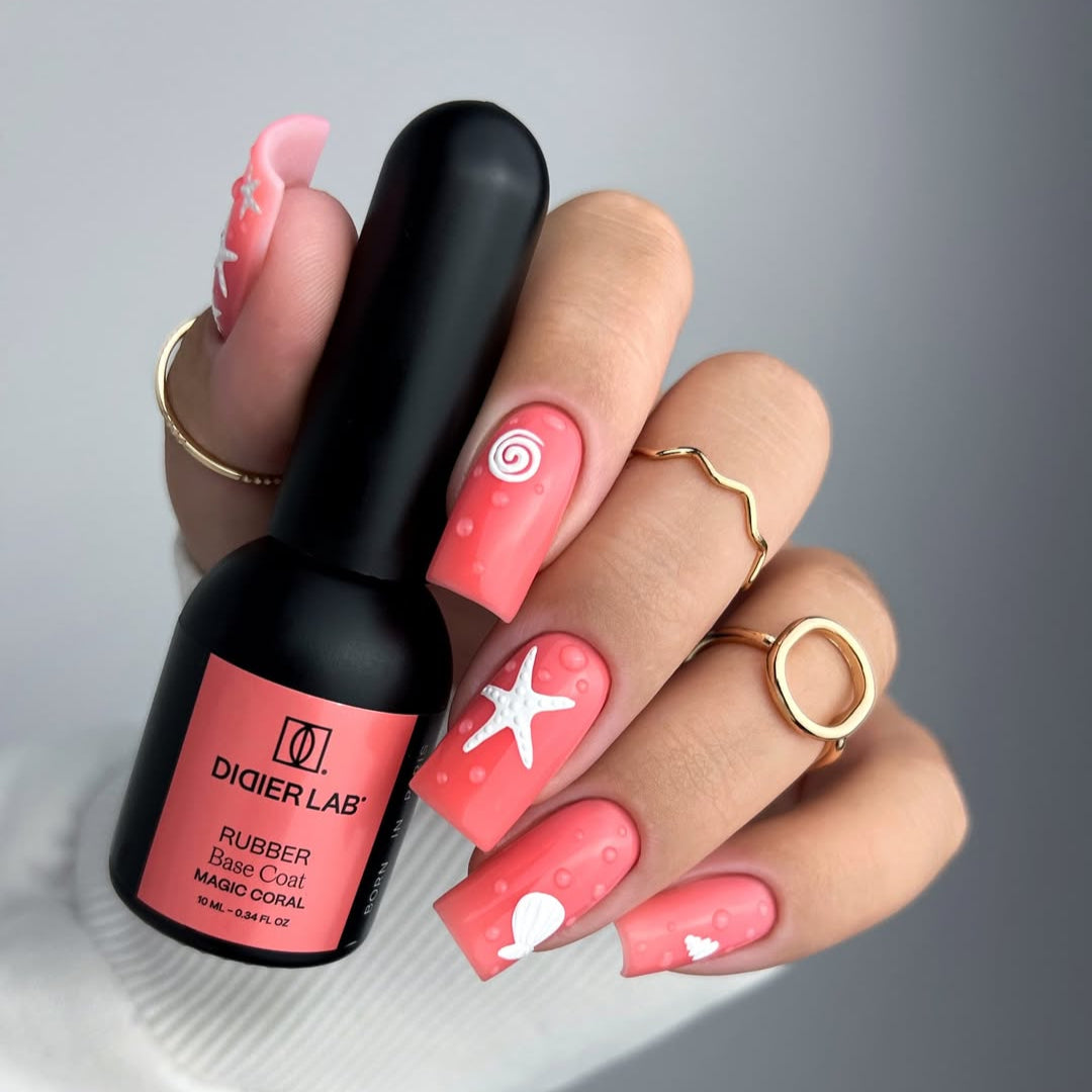Base semipermanente, HEMA & TPO free, Rubber base, magic coral, 10ml