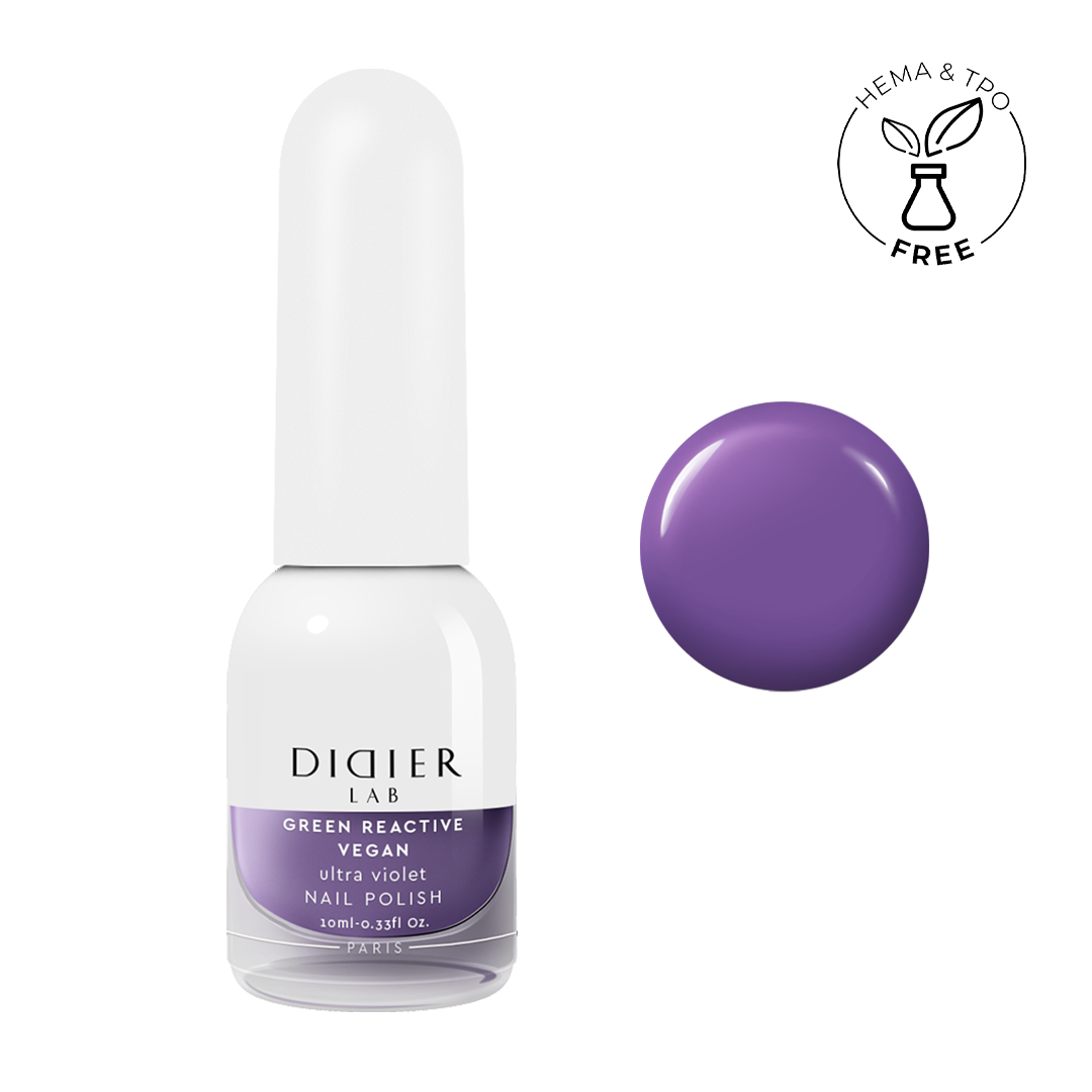 Smalto per unghie, Green reactive, Vegan, ultra violet, Didier Lab, 10ml
