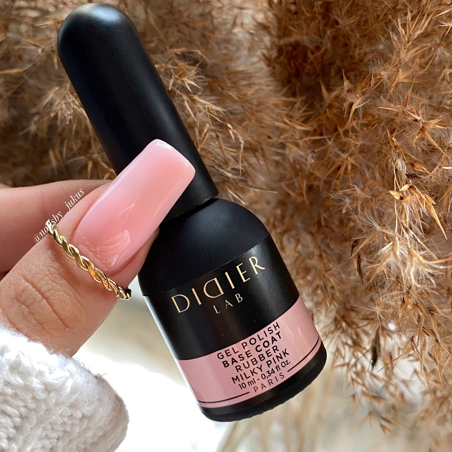 Base semipermanente, Rubber, milky pink, TPO & HEMA free, Didier Lab, 10ml