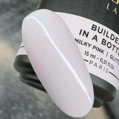 Builder Gel in boccetta, Milky Pink Glitter, Didier Lab, 15ml