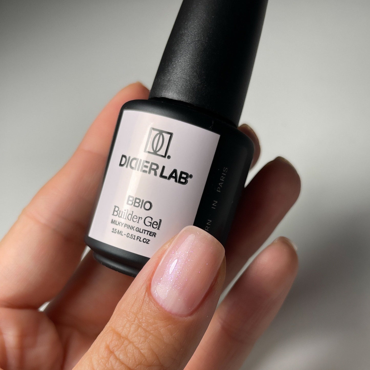 Builder Gel BBIO "Didier Lab" Milky Pink Glitter, 15ml