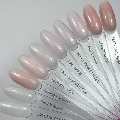 BBIO Builder Gel In Bottle - Milky Pink Glitter, 15 ml