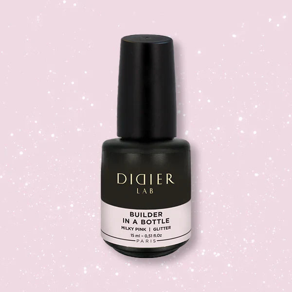 Builder Gel in boccetta, Milky Pink Glitter, Didier Lab, 15ml