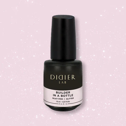 Builder Gel in boccetta, Milky Pink Glitter, Didier Lab, 15ml