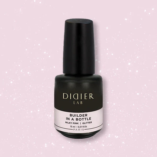 Builder Gel in boccetta, Milky Pink Glitter, Didier Lab, 15ml