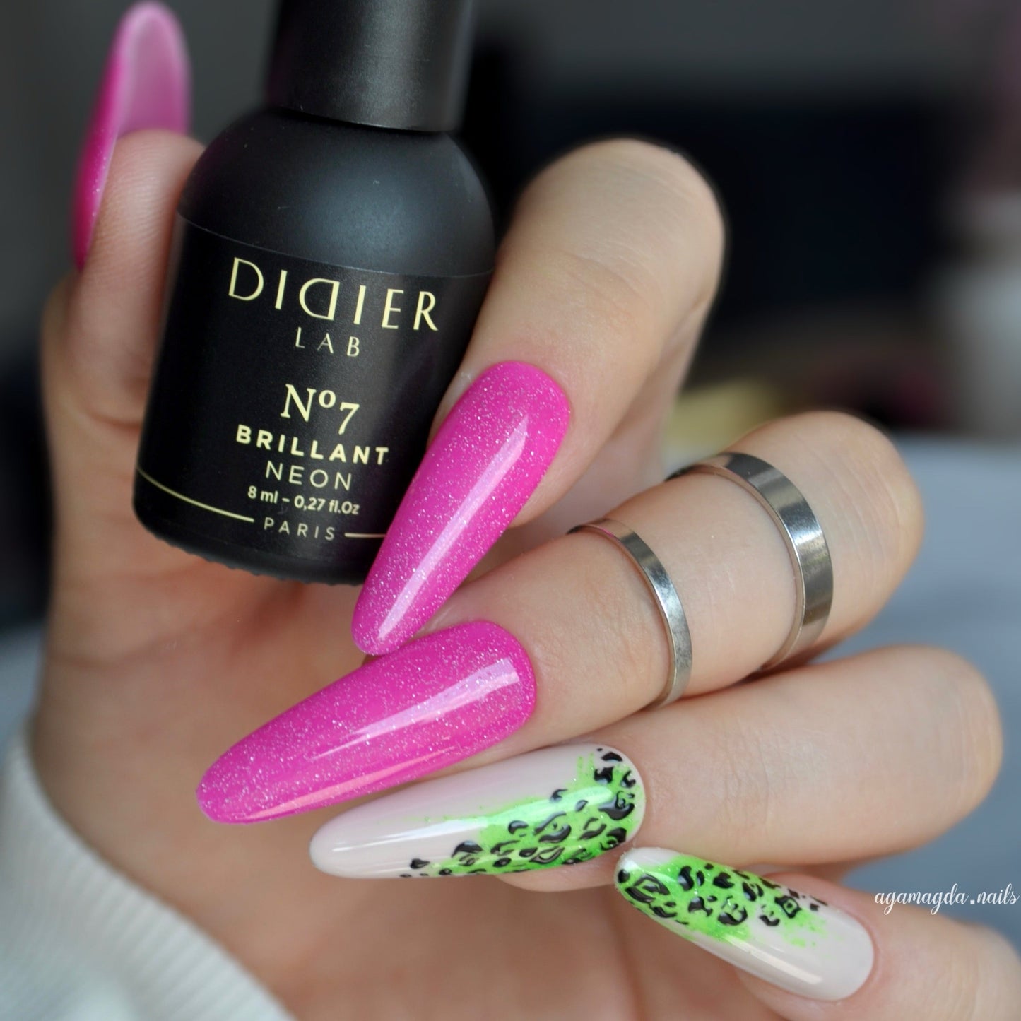 Smalto semipermanente, Brillant NEON, No7, Didier Lab, 8ml