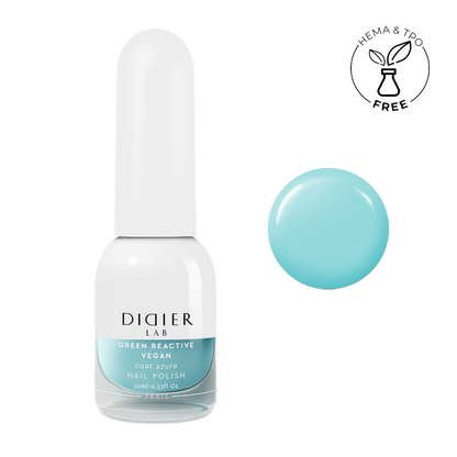 Smalto per unghie, Green reactive, Vegan, coat azure, Didier Lab, 10ml