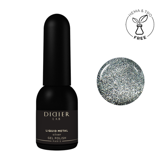 Smalto semipermanente, HEMA & TPO free, Liquid metal, silver, Didier Lab, 10ml