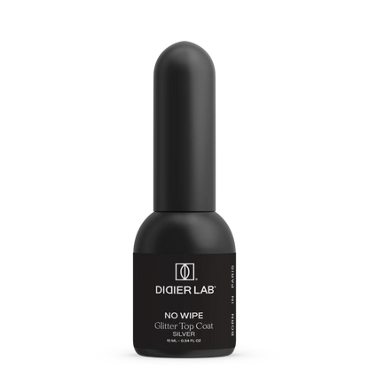 Top Coat Glitter, Silver, TPO & HEMA free, Didier Lab, 10 ml