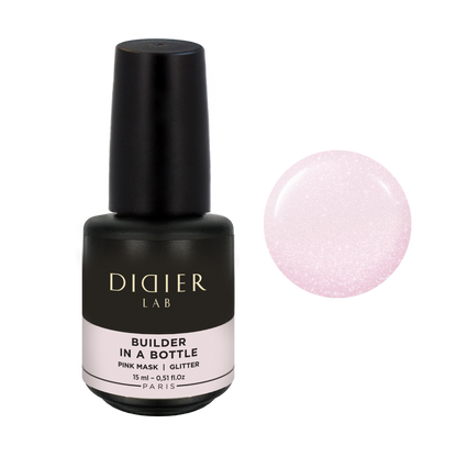 Builder Gel in boccetta, Milky Pink Glitter, Didier Lab, 15ml