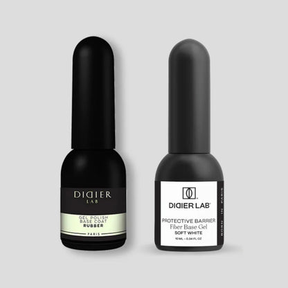 Set Rubber Base Trasparente + Fiber Base, HEMA & TPO free, Didier Lab