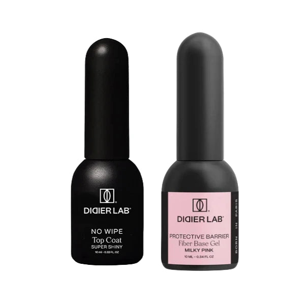 Set Base Semipermanente Fiber + Top Coat Super Shiny