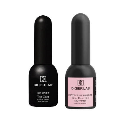 Set Base Semipermanente Fiber + Top Coat Super Shiny