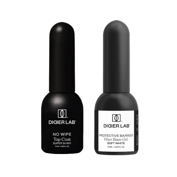 Set Base Semipermanente Fiber + Top Coat Super Shiny