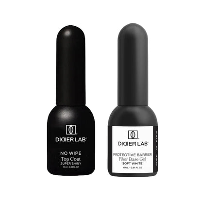 Set Base Semipermanente Fiber + Top Coat Super Shiny