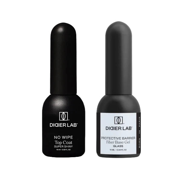 Set Base Semipermanente Fiber + Top Coat Super Shiny