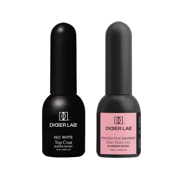 Set Base Semipermanente Fiber + Top Coat Super Shiny