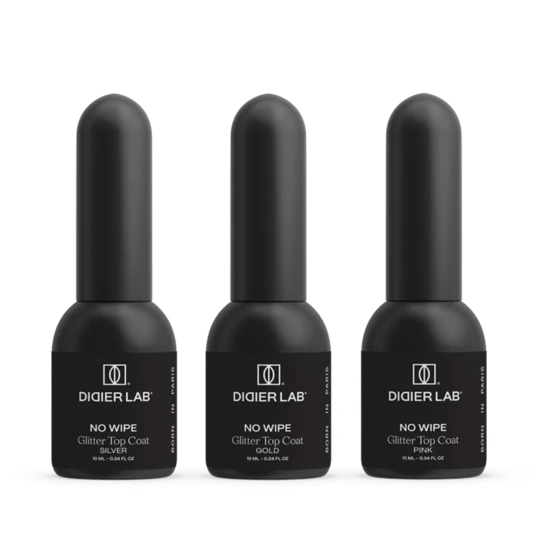 Set Top Coat Glitter Collection, Pink, Gold & Silver, Didier Lab