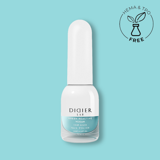 Smalto per unghie, HEMA & TPO free, Green reactive, Vegan, coat azure, Didier Lab, 10ml