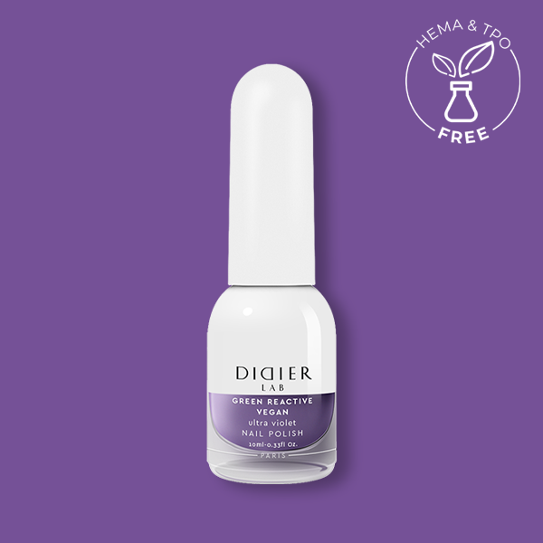Smalto per unghie, HEMA & TPO free, Green reactive, Vegan, ultra violet, Didier Lab, 10ml