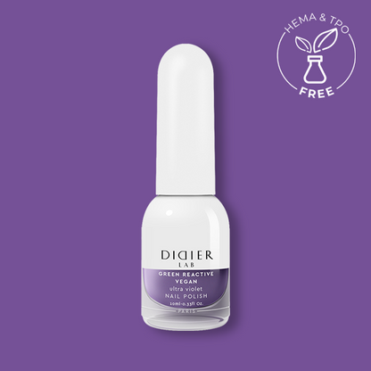 Smalto per unghie, HEMA & TPO free, Green reactive, Vegan, ultra violet, Didier Lab, 10ml