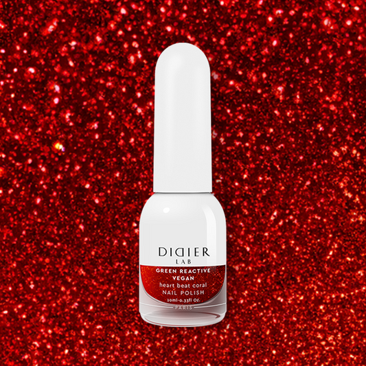 Smalto per unghie, Green reactive, Vegan, heart beat coral, Didier Lab, 10ml