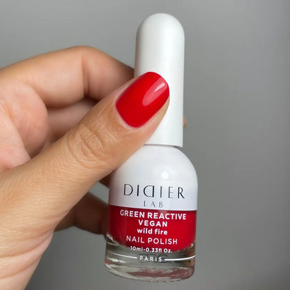 Smalto per unghie, HEMA & TPO free, Green reactive, Vegan, wild fire, Didier Lab, 10ml