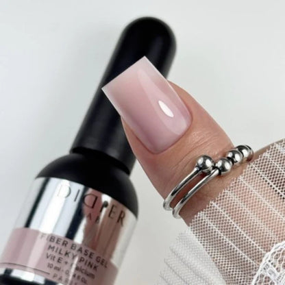 Base semipermanente, Fiber, Milky Pink, HEMA & TPO free, Didier Lab, 10ml