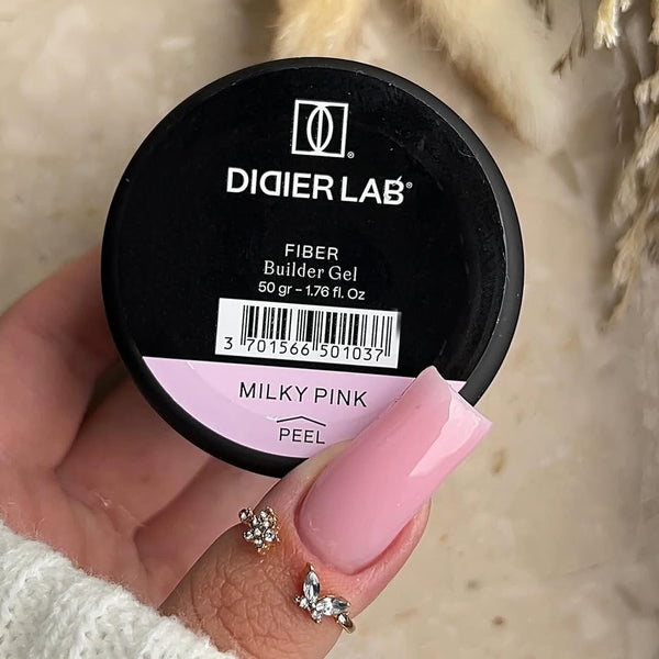 Fiber builder gel "Didier Lab", Milky Pink, 50gr