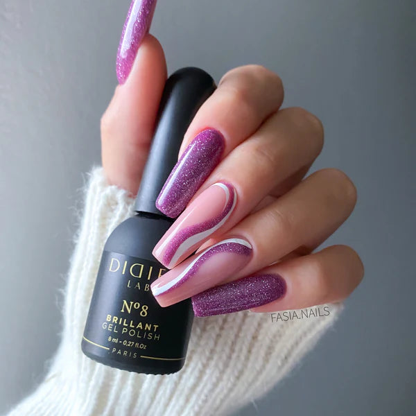 Smalto semipermanente, HEMA & TPO free, Brillant, No8, Didier Lab, 8ml