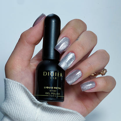 Smalto semipermanente, HEMA & TPO free, Liquid metal, silver, Didier Lab, 10ml