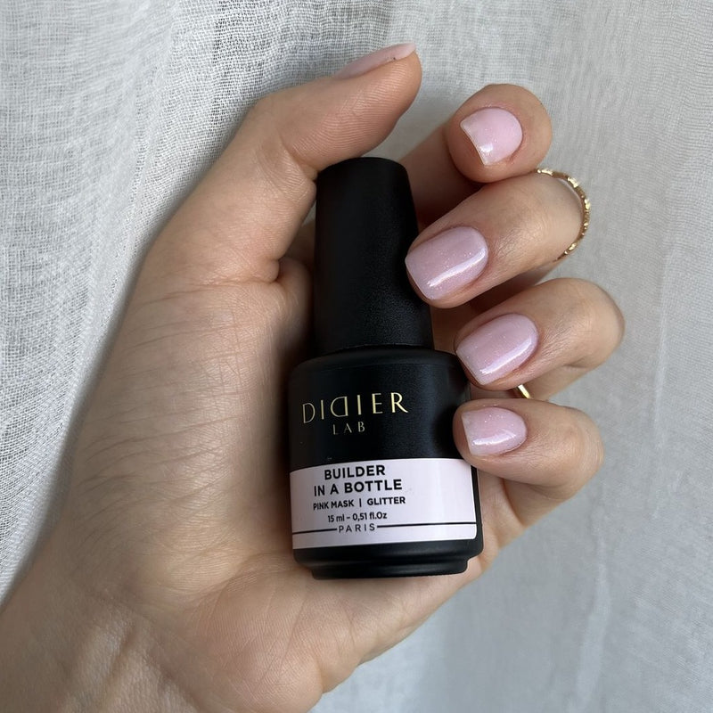 Builder Gel in boccetta, Pink Mask Glitter, Didier Lab, 15ml