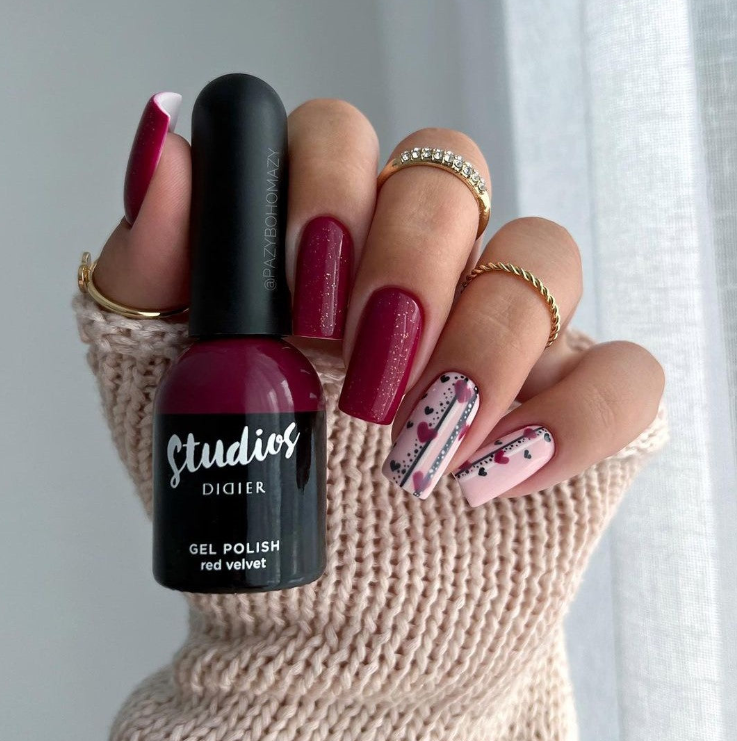 Smalto semipermanente, Studios, TPO free, red velvet, Didier Lab, 8ml