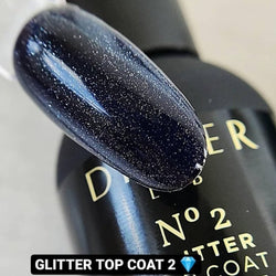 Top coat Glitter, Argentato, No2, Didier Lab, 10ml