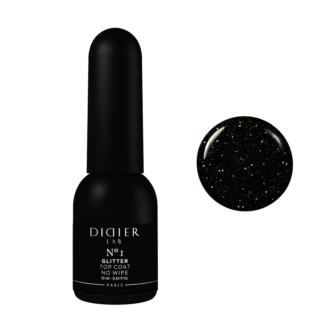 Top coat Glitter, Dorato, No1, Didier Lab, 10ml