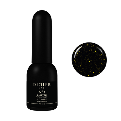 Top coat Glitter, Dorato, No1, Didier Lab, 10ml