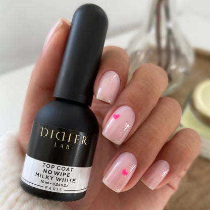 Top coat no wipe, Milky White, Didier lab, 10ml