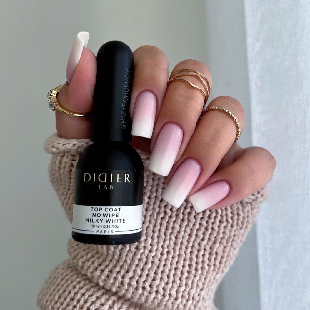 Top coat no wipe, Milky White, Didier lab, 10ml